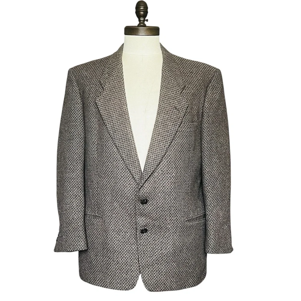 VTG Pierre Cardin 100% Wool Classic Grey Blazer Jacket Preppy Grandpa Unisex
